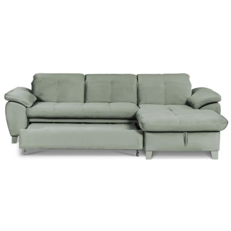 Coltar Extensibil Cu Insula Dreapta Sevilia Lux, Lada Depozitare, 5 Locuri, Tetiere Reglabile, Verde Menta, 272 Cm-01