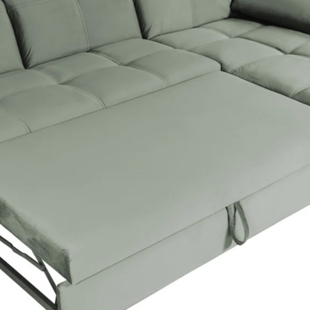 Coltar Extensibil Cu Insula Dreapta Sevilia Lux, Lada Depozitare, 5 Locuri, Tetiere Reglabile, Verde Menta, 272 Cm-01