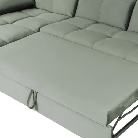 Coltar Extensibil Cu Insula Stanga Sevilia Lux, Lada Depozitare, 5 Locuri, Tetiere Reglabile, Verde Menta 272 Cm-01