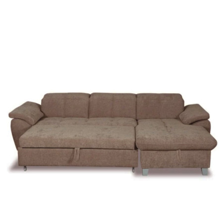 Coltar Extensibil Cu Insula Dreapta Sevilia Lux, Lada Depozitare, 5 Locuri, Tetiere Reglabile, Seal 20, Maro, 272 Cm-01