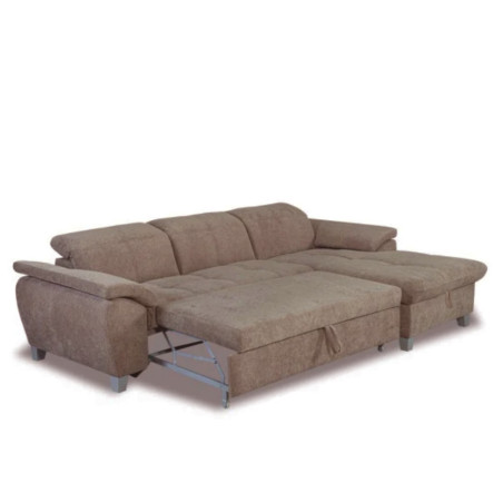 Coltar Extensibil Cu Insula Dreapta Sevilia Lux, Lada Depozitare, 5 Locuri, Tetiere Reglabile, Seal 20, Maro, 272 Cm-01