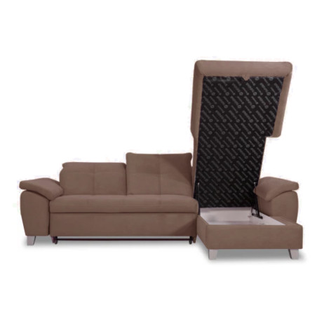 Coltar Extensibil Cu Insula Dreapta Sevilia Lux, Lada Depozitare, 5 Locuri, Tetiere Reglabile, Seal 20, Maro, 272 Cm-01