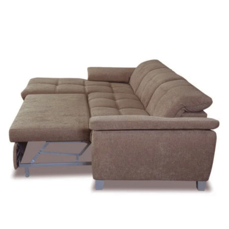 Coltar Extensibil Cu Insula Stanga Sevilia Lux, Lada Depozitare, 5 Locuri, Tetiere Reglabile, Seal 20, Maro, 272 Cm-01