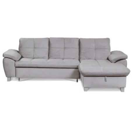 Coltar Extensibil Cu Insula Dreapta Sevilia Lux, Lada Depozitare, 5 Locuri, Tetiere Reglabile, Monolith 84, Gri, 272 Cm-01