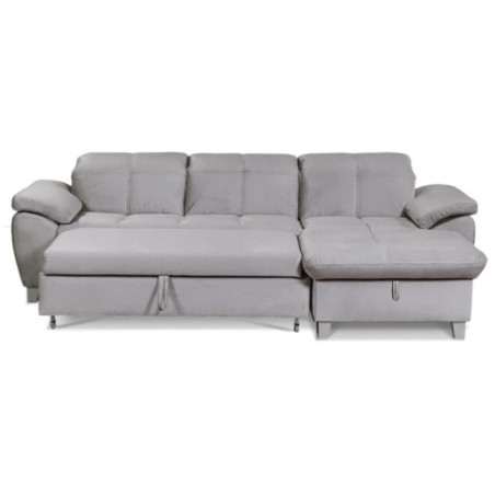 Coltar Extensibil Cu Insula Dreapta Sevilia Lux, Lada Depozitare, 5 Locuri, Tetiere Reglabile, Monolith 84, Gri, 272 Cm-01
