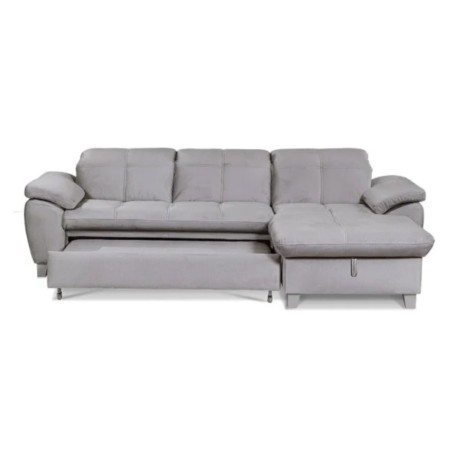 Coltar Extensibil Cu Insula Dreapta Sevilia Lux, Lada Depozitare, 5 Locuri, Tetiere Reglabile, Monolith 84, Gri, 272 Cm-01