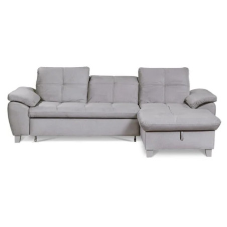 Coltar Extensibil Cu Insula Dreapta Sevilia Lux, Lada Depozitare, 5 Locuri, Tetiere Reglabile, Monolith 84, Gri, 272 Cm-01