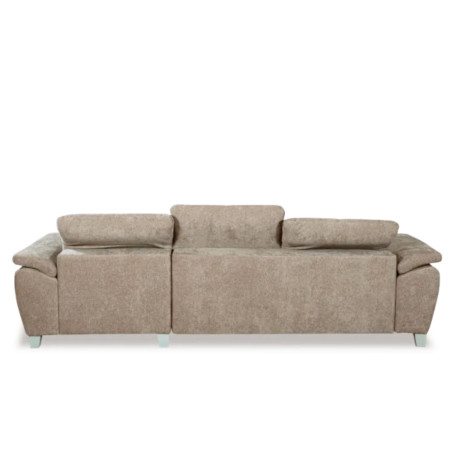 Coltar Extensibil Cu Insula Stanga Sevilia Lux, Lada Depozitare,5 Locuri, Tetiere Reglabile, Maro Deschis, 272 Cm-01
