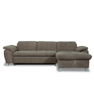 Coltar Extensibil Cu Insula Dreapta Sevilia Lux, Lada Depozitare, 5 Locuri, Tetiere Reglabile, Storm 18, Maro Mocca, 272 Cm