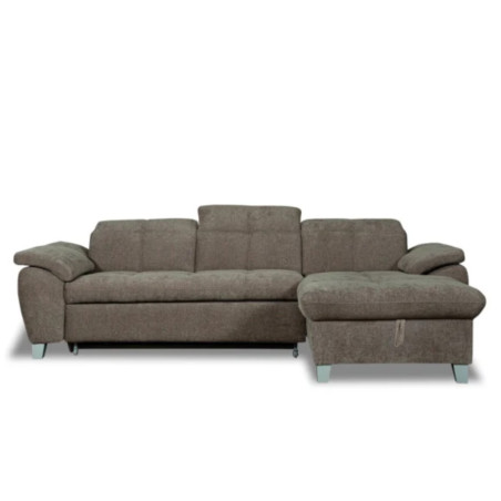 Coltar Extensibil Cu Insula Dreapta Sevilia Lux, Lada Depozitare, 5 Locuri, Tetiere Reglabile, Storm 18, Maro Mocca, 272 Cm-01