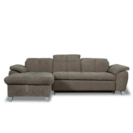 Coltar Extensibil Cu Insula Stanga Sevilia Lux, Lada Depozitare, 5 Locuri, Tetiere Reglabile, Maro Mocca 272 Cm-01