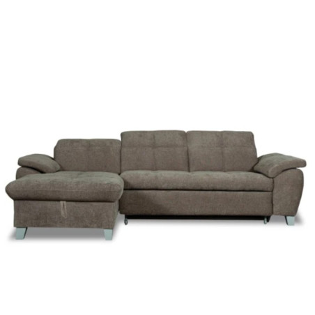 Coltar Extensibil Cu Insula Stanga Sevilia Lux, Lada Depozitare, 5 Locuri, Tetiere Reglabile, Maro Mocca 272 Cm-01