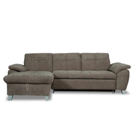 Coltar Extensibil Cu Insula Stanga Sevilia Lux, Lada Depozitare, 5 Locuri, Tetiere Reglabile, Maro Mocca 272 Cm-01