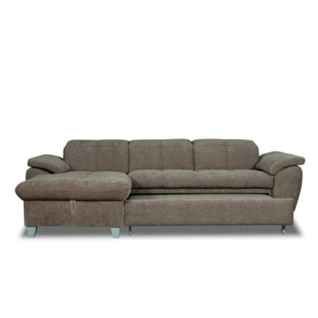 Coltar Extensibil Cu Insula Stanga Sevilia Lux, Lada Depozitare, 5 Locuri, Tetiere Reglabile, Maro Mocca 272 Cm-01