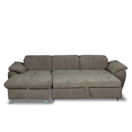 Coltar Extensibil Cu Insula Stanga Sevilia Lux, Lada Depozitare, 5 Locuri, Tetiere Reglabile, Maro Mocca 272 Cm-01