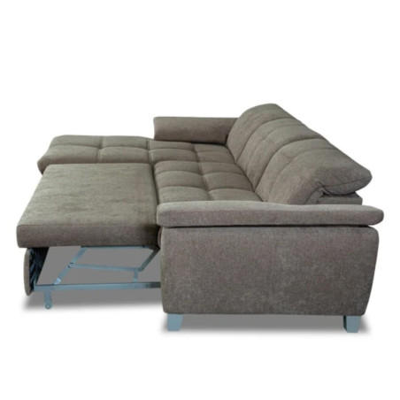 Coltar Extensibil Cu Insula Stanga Sevilia Lux, Lada Depozitare, 5 Locuri, Tetiere Reglabile, Maro Mocca 272 Cm-01