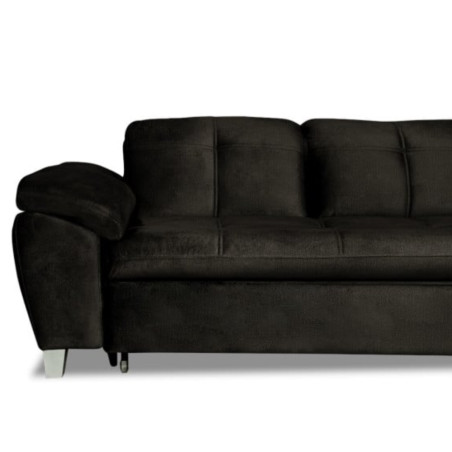 Coltar Extensibil Cu Otoman Mic Dreapta Sevilia Lux, Lada Depozitare, 5 Locuri, Tetiere Reglabile, Monolith 95, Negru, 280 Cm-01