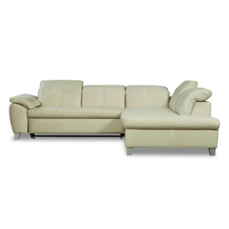 Coltar Extensibil Cu Otoman Mic Dreapta Sevilia Lux, Lada Depozitare, 5 Locuri, Tetiere Reglabile, Crem, 280 Cm-01