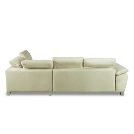 Coltar Extensibil Cu Otoman Mic Dreapta Sevilia Lux, Lada Depozitare, 5 Locuri, Tetiere Reglabile, Crem, 280 Cm-01