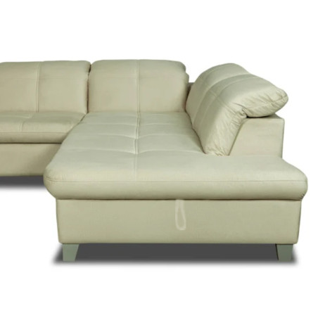 Coltar Extensibil Cu Otoman Mic Dreapta Sevilia Lux, Lada Depozitare, 5 Locuri, Tetiere Reglabile, Crem, 280 Cm-01