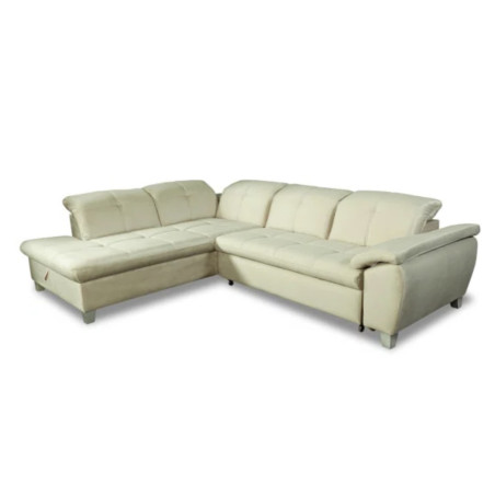Coltar Extensibil Cu Otoman Mic Stanga Sevilia Lux, Lada Depozitare, 5 Locuri, Tetiere Reglabile, Crem, 280 Cm-01