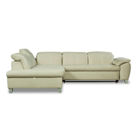 Coltar Extensibil Cu Otoman Mic Stanga Sevilia Lux, Lada Depozitare, 5 Locuri, Tetiere Reglabile, Crem, 280 Cm-01