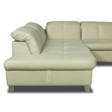 Coltar Extensibil Cu Otoman Mic Stanga Sevilia Lux, Lada Depozitare, 5 Locuri, Tetiere Reglabile, Crem, 280 Cm-01