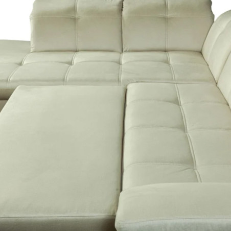 Coltar Extensibil Cu Otoman Mic Stanga Sevilia Lux, Lada Depozitare, 5 Locuri, Tetiere Reglabile, Crem, 280 Cm-01