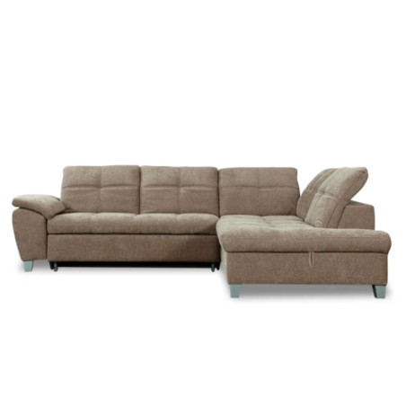 Coltar Extensibil Cu Otoman Mic Dreapta Sevilia Lux, Lada Depozitare, 5 Locuri, Tetiere Reglabile, Maro Deschis, 280 Cm-01