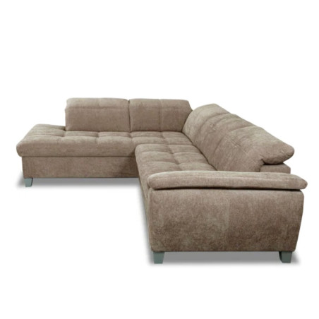 Coltar Extensibil Cu Otoman Mic Stanga Sevilia Lux, Lada Depozitare, 5 Locuri, Tetiere Reglabile, Maro Deschis, 280 Cm-01