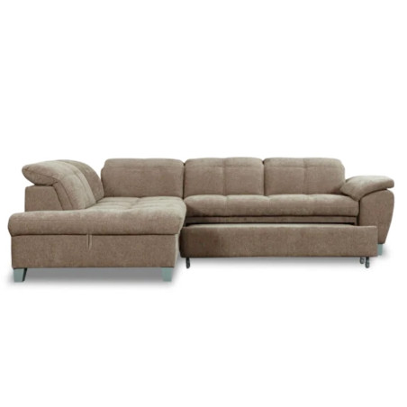 Coltar Extensibil Cu Otoman Mic Stanga Sevilia Lux, Lada Depozitare, 5 Locuri, Tetiere Reglabile, Maro Deschis, 280 Cm-01