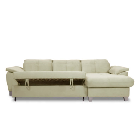 Coltar Extensibil Cu Insula Dreapta Sevilia Lux, Lada Depozitare, 5 Locuri, Tetiere Reglabile, Crem, 272 Cm-01
