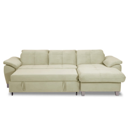 Coltar Extensibil Cu Insula Dreapta Sevilia Lux, Lada Depozitare, 5 Locuri, Tetiere Reglabile, Crem, 272 Cm-01