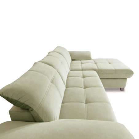 Coltar Extensibil Cu Insula Dreapta Sevilia Lux, Lada Depozitare, 5 Locuri, Tetiere Reglabile, Crem, 272 Cm-01