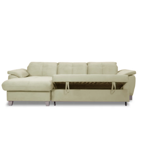 Coltar Extensibil Cu Insula Stanga Sevilia Lux, Lada Depozitare, 5 Locuri, Tetiere Reglabile, Crem, 272 Cm-01