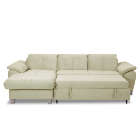 Coltar Extensibil Cu Insula Stanga Sevilia Lux, Lada Depozitare, 5 Locuri, Tetiere Reglabile, Crem, 272 Cm-01