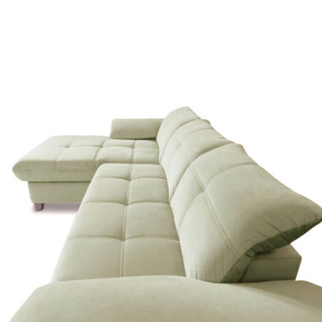 Coltar Extensibil Cu Insula Stanga Sevilia Lux, Lada Depozitare, 5 Locuri, Tetiere Reglabile, Crem, 272 Cm-01