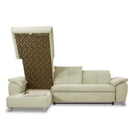 Coltar Extensibil Cu Insula Stanga Sevilia Lux, Lada Depozitare, 5 Locuri, Tetiere Reglabile, Crem, 272 Cm-01