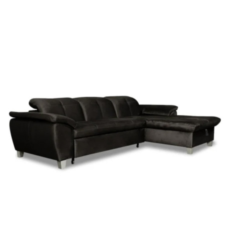 Coltar Extensibil Cu Insula Dreapta Sevilia Lux, Lada Depozitare, 5 Locuri, Tetiere Reglabile, Negru 272 Cm-01