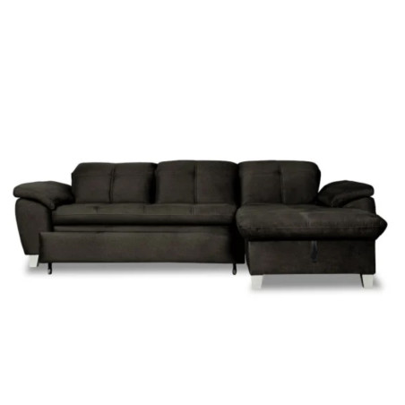 Coltar Extensibil Cu Insula Dreapta Sevilia Lux, Lada Depozitare, 5 Locuri, Tetiere Reglabile, Negru 272 Cm-01