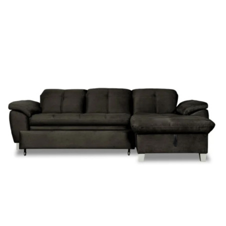 Coltar Extensibil Cu Insula Dreapta Sevilia Lux, Lada Depozitare, 5 Locuri, Tetiere Reglabile, Negru 272 Cm-01