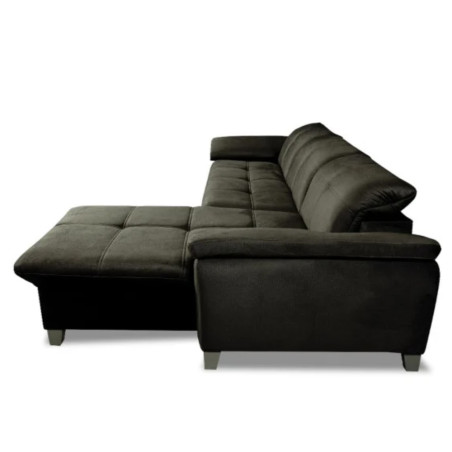 Coltar Extensibil Cu Insula Dreapta Sevilia Lux, Lada Depozitare, 5 Locuri, Tetiere Reglabile, Negru 272 Cm-01