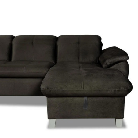 Coltar Extensibil Cu Insula Dreapta Sevilia Lux, Lada Depozitare, 5 Locuri, Tetiere Reglabile, Negru 272 Cm-01