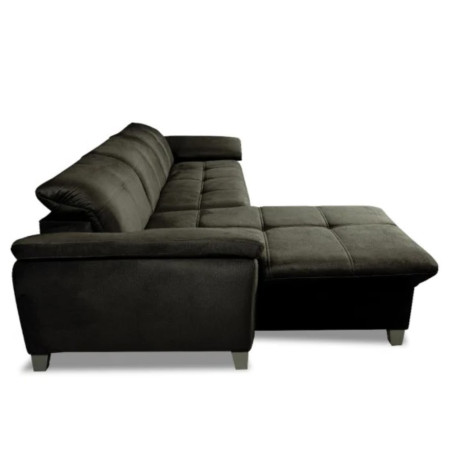 Coltar Extensibil Cu Insula Stanga Sevilia Lux, Lada Depozitare, 5 Locuri, Tetiere Reglabile, Negru, 272 Cm-01