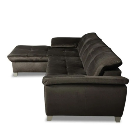 Coltar Extensibil Cu Insula Stanga Sevilia Lux, Lada Depozitare, 5 Locuri, Tetiere Reglabile, Negru, 272 Cm-01