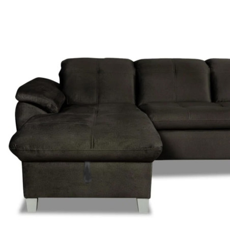 Coltar Extensibil Cu Insula Stanga Sevilia Lux, Lada Depozitare, 5 Locuri, Tetiere Reglabile, Negru, 272 Cm-01