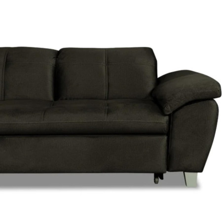 Coltar Extensibil Cu Insula Stanga Sevilia Lux, Lada Depozitare, 5 Locuri, Tetiere Reglabile, Negru, 272 Cm-01