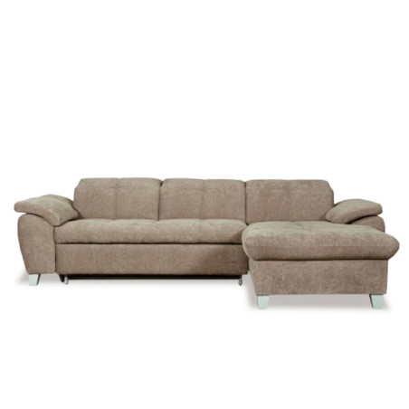 Coltar Extensibil Cu Insula Dreapta Sevilia Lux, 5 Locuri, Tetiere Reglabile, Maro Deschis, 272 Cm-01