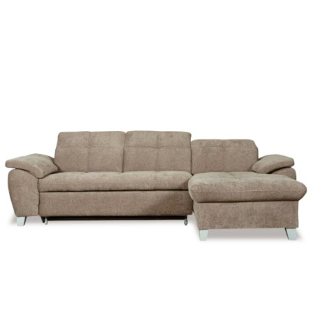 Coltar Extensibil Cu Insula Dreapta Sevilia Lux, 5 Locuri, Tetiere Reglabile, Maro Deschis, 272 Cm-01