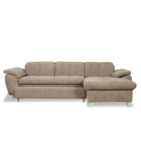 Coltar Extensibil Cu Insula Dreapta Sevilia Lux, 5 Locuri, Tetiere Reglabile, Maro Deschis, 272 Cm-01
